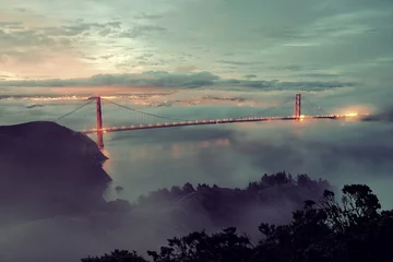 Tableaux ronds sur plexiglas Pont du Golden Gate Golden Gate Bridge