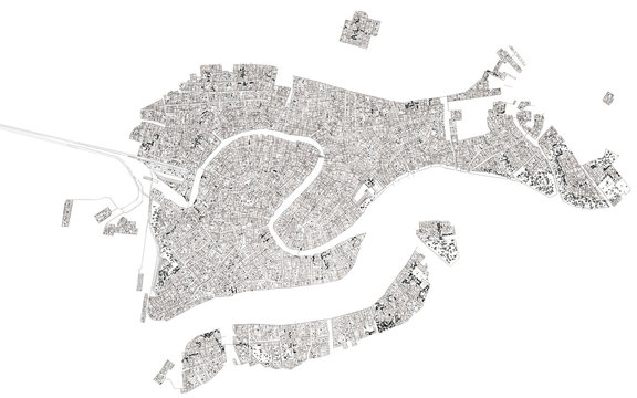 Fototapeta Venezia Laguna 3d Mappa Cartina (Serenissima)