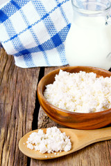 Cottage cheese and milk.