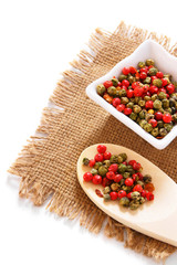 Pepper and wooden spoon.