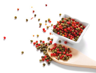 pepper on wooden spoon