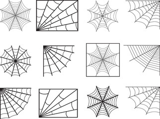 Spider web illustrated on white