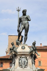Neptune fountain at Piazza Maggiore of Bologna