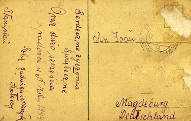 Fototapeta premium Vintage postcard with handwritten message