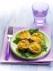 muffin with ricotta eggs and parsley