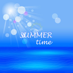 Vector illustration with summer design and sea level