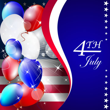 Independence day - vector background with balloons