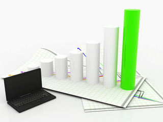 Business graph with chart