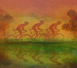 Obraz na płótnie Canvas Cycling Grunge Poster Template