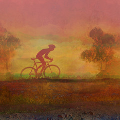 Fototapeta na wymiar Cycling Grunge Poster Template