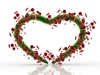 Obraz premium Streaming Blood Cells