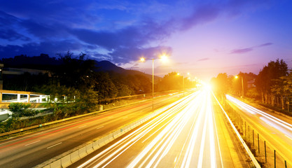 Fototapeta premium HongKong traffic light trails