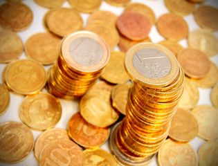 Background from gold coins.