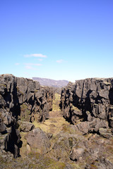 Thingvellir National park a famous area in Iceland right over th