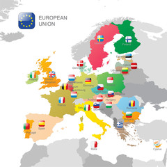 Fototapeta premium Mapa Unii Europejskiej