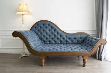 Blue sofa with luxurious look