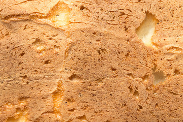 crust of bread as background. macro