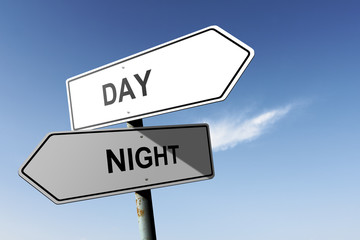 Day and Night directions.  Opposite traffic sign.