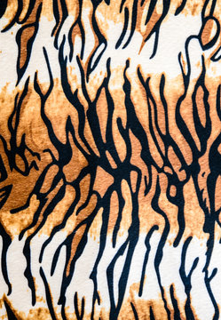 Texture of tiger striped  fabric
