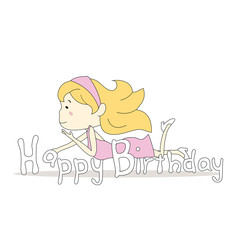 cartoon girl birthday