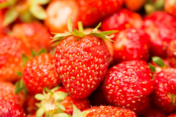 Fresh ripe perfect strawberry - Food Frame Background
