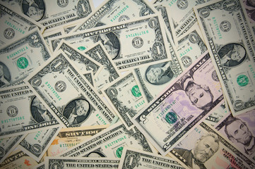 Background from dollar denominations.