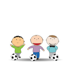 Happy kids and soccer