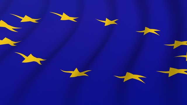 Flagge EU wehend