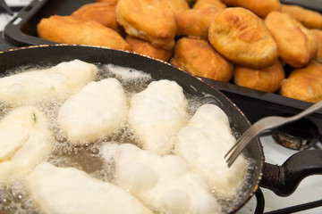 cakes fried in a pan