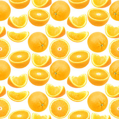 Seamless pattern of oranges