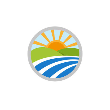 natural landscape logo, icon