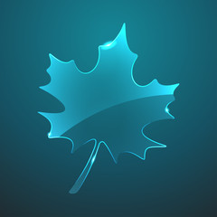 Vector glass maple leaf icon. Eps10