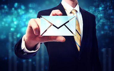 Business Man with Email Envelopes © Tierney