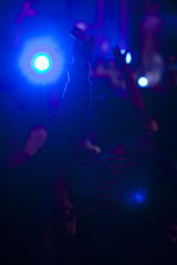 Cheering crowd in front of stage