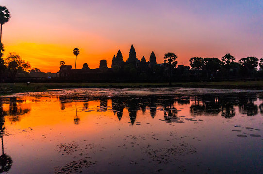Angkor Wat Sunrise in Seam Reap, Cambodia