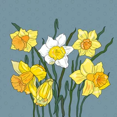 Deurstickers Decorative  background with narcissus © lika2266