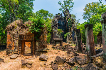 Fototapeta na wymiar Koh Ker Ruins in Siem Reap, Cambodia