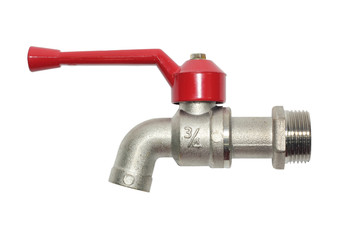 isolated white background.Water metal valves