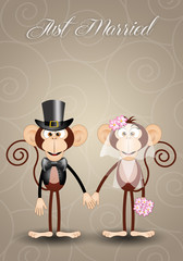 A couple of monkeys just married