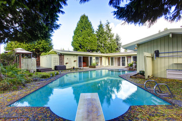 Backyard with swimming pool