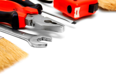 Naklejka premium Tools on a white background.