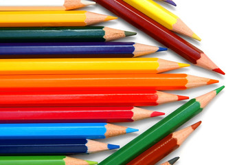Colour pencils on a white background.