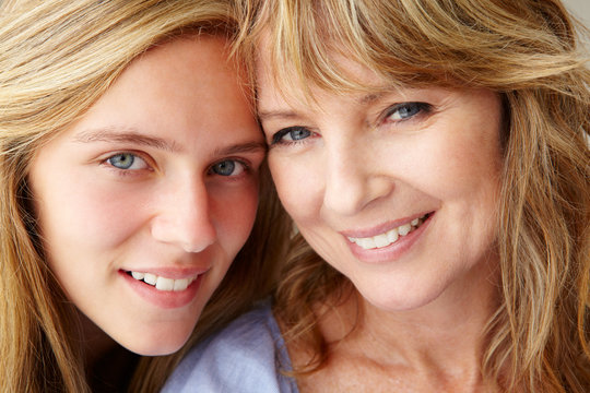 Close Up Mother With Teenage Daughter