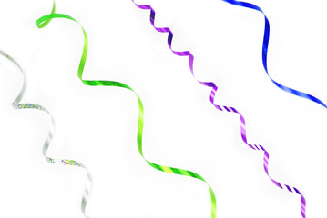 confetti serpentine ribbon isolated on white