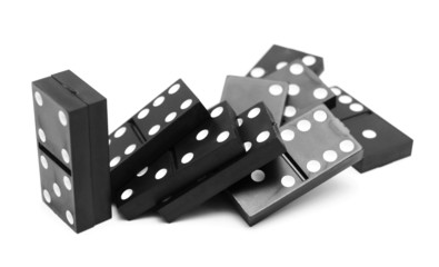 Dominoes. On a white background .
