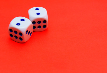 dices on cloth.