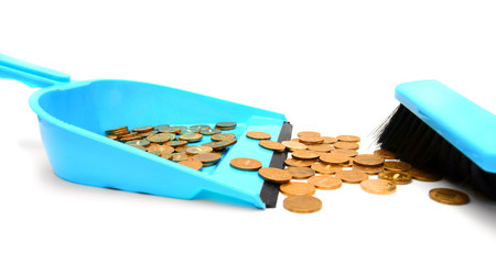 To collect money. On a white background.