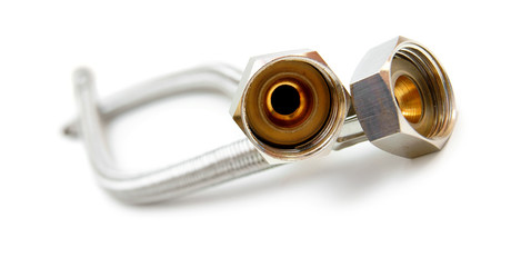 Water hoses on white background.