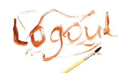 Signs and words. It is written by a paint