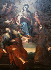 Obraz na płótnie Canvas Madonna with child, angels and Saints, St Lucia church, Parma